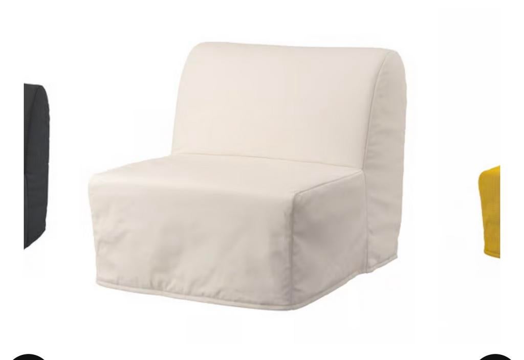 IKEA Lycksele LÖVÅS slaapbank fauteuil (1 en 2 persoons), Gebruikt, Wit, Tweepersoons, Ophalen of Verzenden
