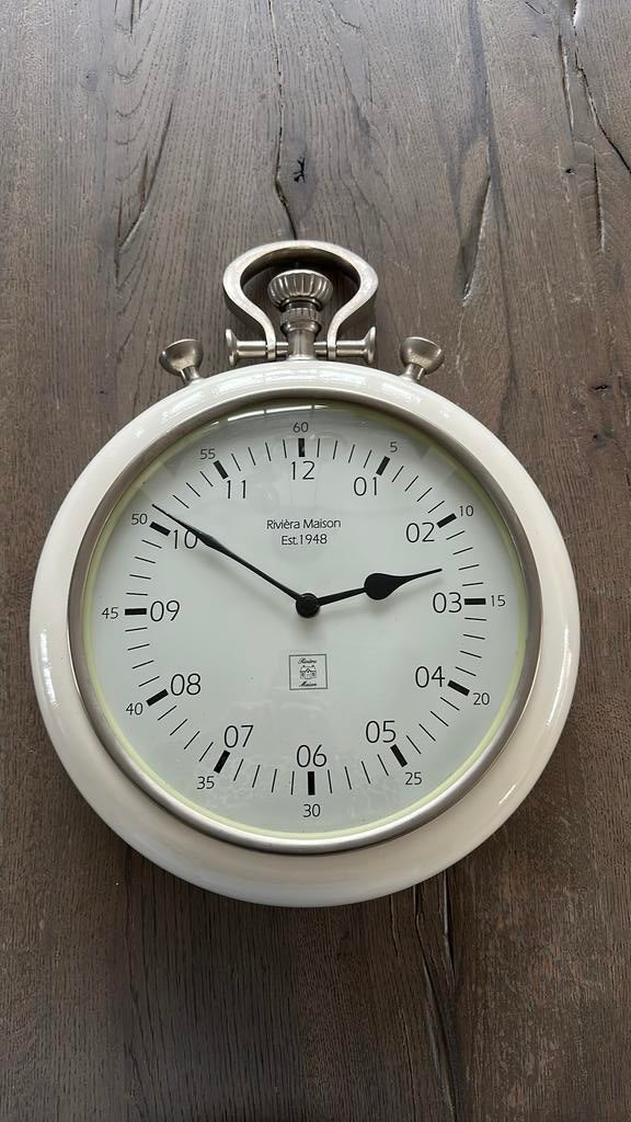 Riviera maison klok, Huis en Inrichting, Ophalen, Zo goed als nieuw, Wandklok