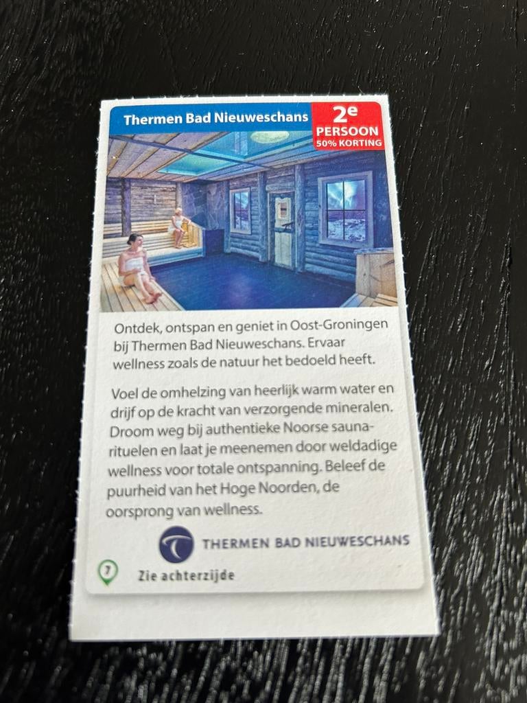Voordeelcoupon Thermen Bad Nieuweschans, Twee personen, Cadeaubon, Spa of Sauna
