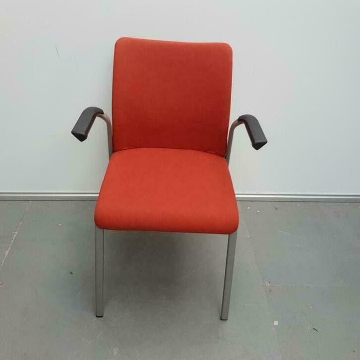 Degelijke vergaderstoelen STEELCASE oranje stof per 4 stuks, Ophalen, Gebruikt, Overige kleuren, Stof