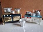 vintage metalen poppenfornuisjes met pannetjes, Ophalen of Verzenden