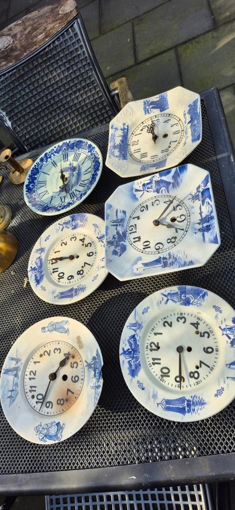 6x delftsblauwe klokken, Antiek en Kunst, Ophalen of Verzenden