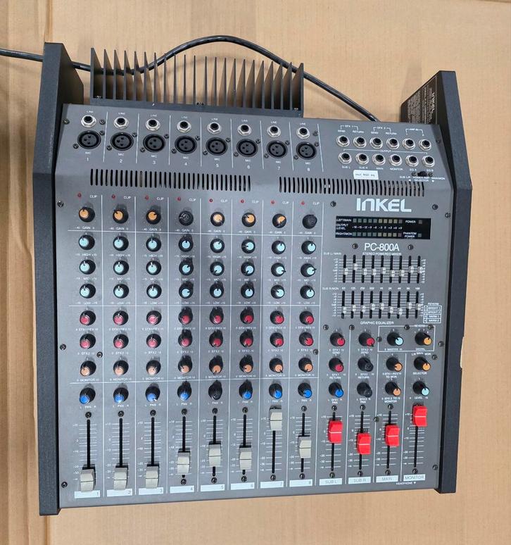 Inkel PC-800A stereo power mixer incl Bose boxen en microfoo, Muziek en Instrumenten, Mengpanelen, Zo goed als nieuw, Ophalen of Verzenden