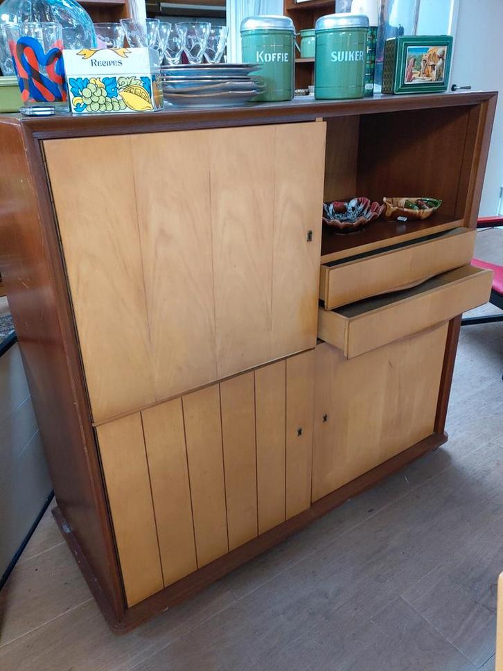Mid Century opbergmeubel, Antiek en Kunst, Antiek | Meubels | Kasten, Ophalen