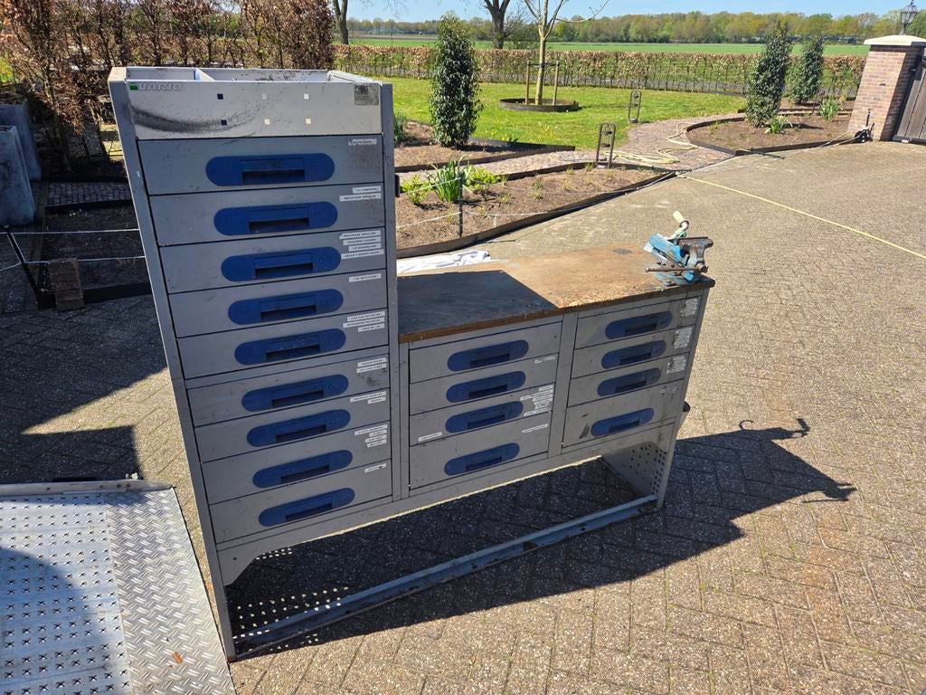 Werkbank Bedrijfswageninrichting, Doe-het-zelf en Verbouw, Ophalen, Gebruikt, 120 tot 170 cm, Bankschroef