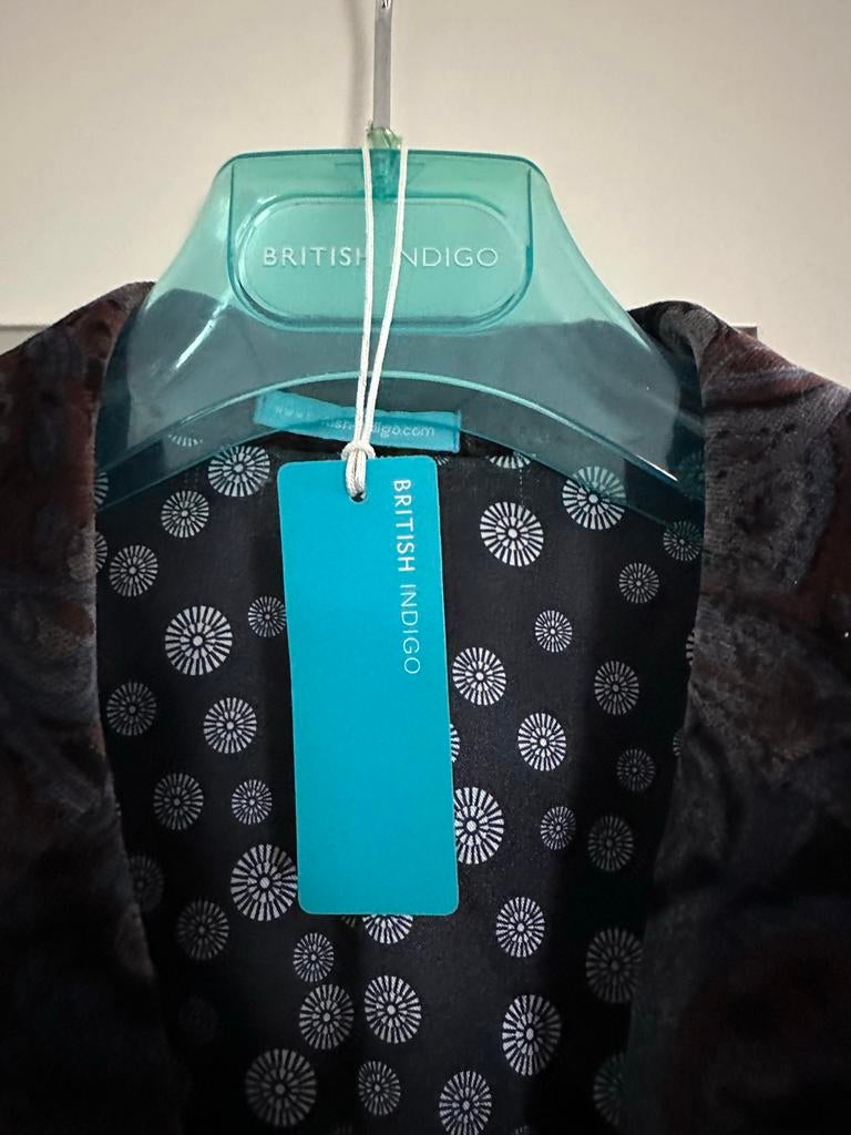 British Indigo fluwelen colbert met paisley print, Ophalen, Nieuw, Overige maten, Bruin
