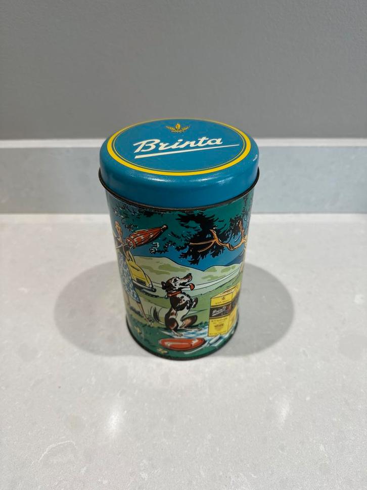 Vintage Brinta Blik - Picknick Scène, Verzamelen, Blikken, Gebruikt, Overige, Overige merken, Ophalen of Verzenden