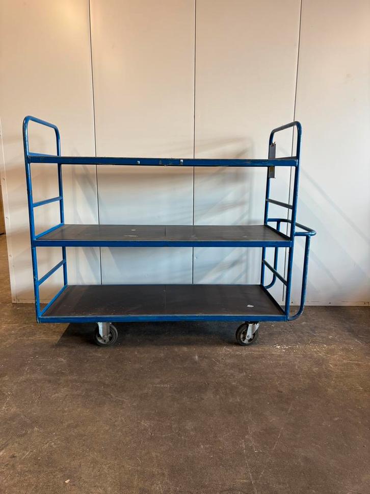 Grote transportkar / transportwagen / magazijnwagen kar, Doe-het-zelf en Verbouw, Transportwagens, Gebruikt, Transportkar, 100 liter of meer