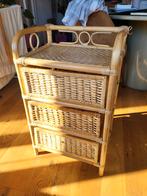 Vintage rotan ladekastje met 3 lades, Huis en Inrichting, Kasten | Ladekasten, Ophalen, Overige materialen, Minder dan 50 cm, Gebruikt