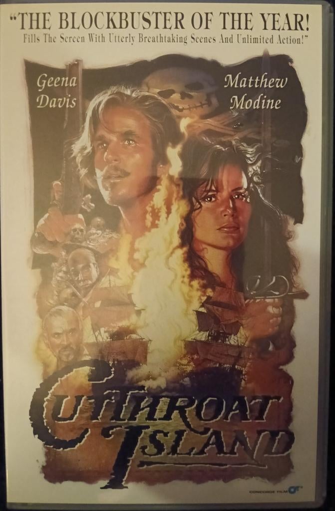Cutthroat Island vhs, Cd's en Dvd's, Vanaf 16 jaar, Ophalen of Verzenden, Zo goed als nieuw, Horror
