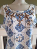 K-Design Wit blauwe mandala jurkje mouwloos XL, K-design, Maat 46/48 (XL) of groter, Zo goed als nieuw, Knielengte