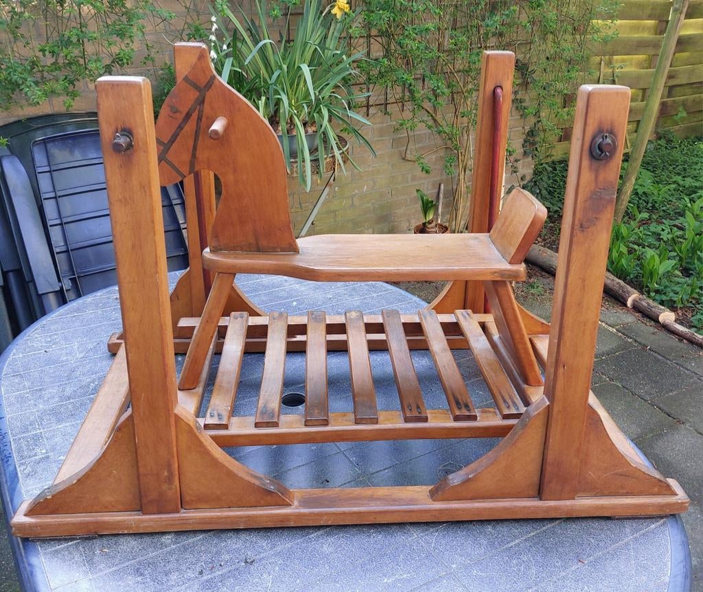 Antiek houten hobbelpaard - Vintage speelgoed, Antiek en Kunst, Antiek | Speelgoed, Ophalen of Verzenden