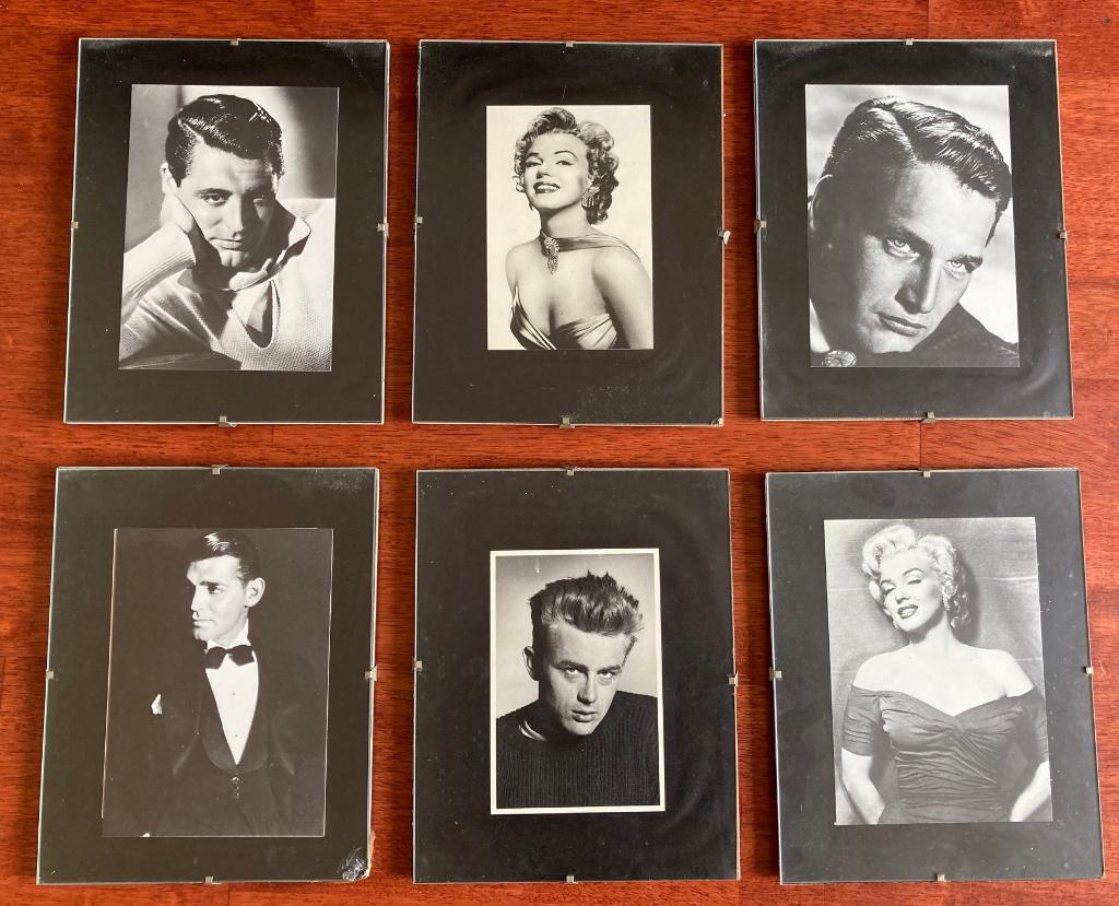Fotolijsten met Amerikaanse filmacteurs o.a. Marilyn Monroe, Ophalen of Verzenden, Gebruikt