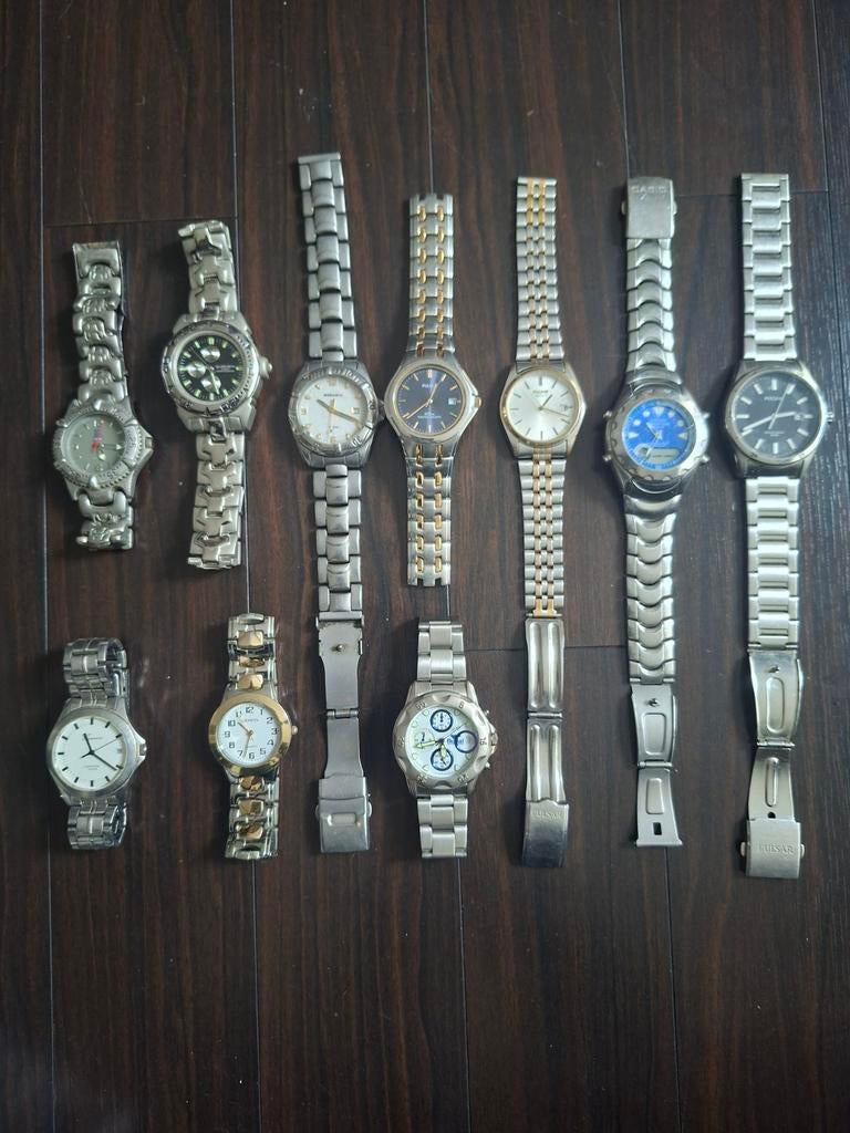 Lot van 10 x stalen heren pols horloge,s hobbyisten, Sieraden, Tassen en Uiterlijk, Horloges | Heren, Ophalen of Verzenden, Gebruikt