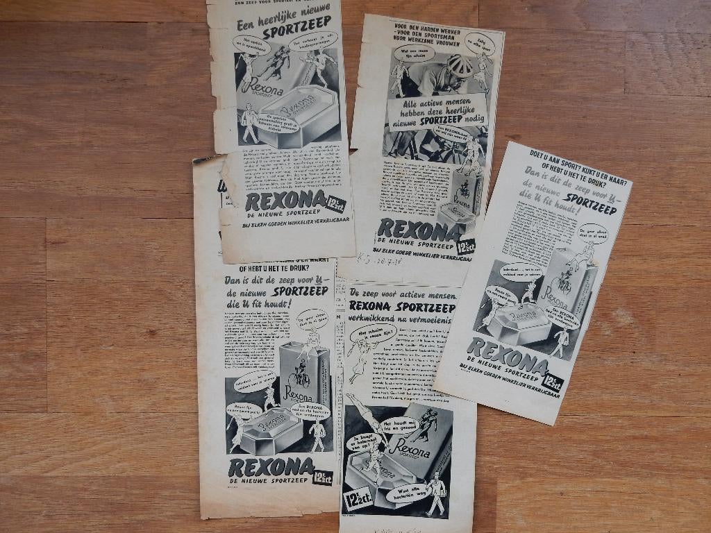 Rexona zeep reclame uit tijdschriften (voor de oorlog)., Ophalen of Verzenden, 1920 tot 1940, Nederland, Knipsel(s)