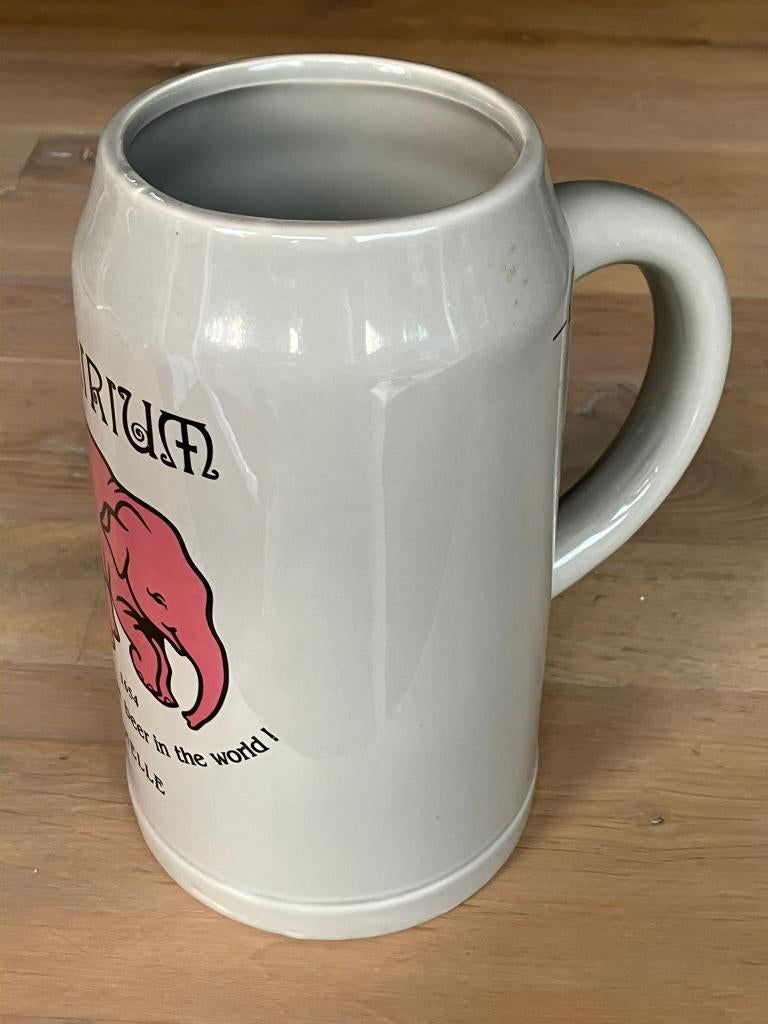Delirium Bier Bierpul 1,5 Ltr Aardewerk Huyghe Roze Olifant, Ophalen of Verzenden, Zo goed als nieuw, Pul(len), Overige merken