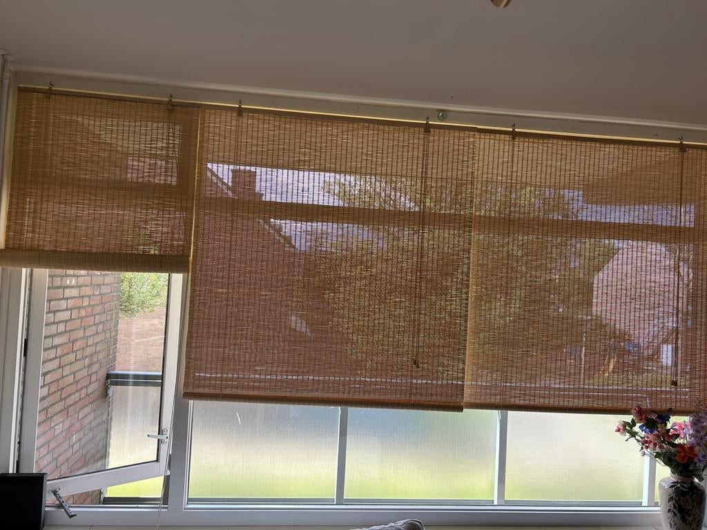 Bamboe rolgordijnen, Ophalen, Zo goed als nieuw, 50 tot 100 cm, 150 tot 200 cm