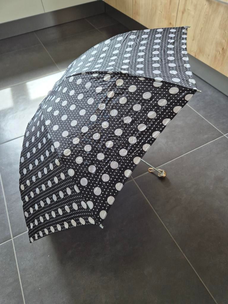 Zwarte paraplu met witte stippen, Sieraden, Tassen en Uiterlijk, Paraplu's, Ophalen of Verzenden