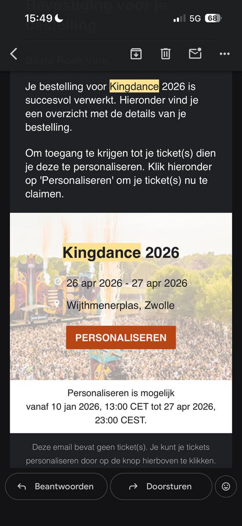 kingdance ticket zwolle koningsdag, Tickets en Kaartjes, Evenementen en Festivals, Eén persoon