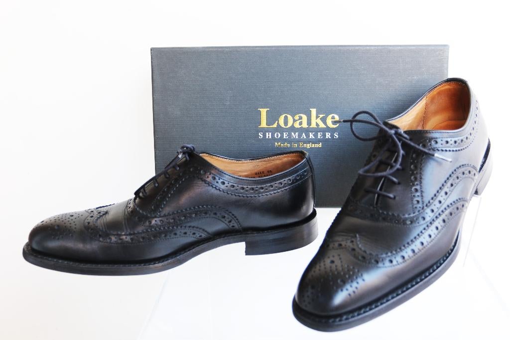 Bijna nieuw! Britse Loake Claridge wingtips maat 6.5 = 40.5, Kleding | Heren, Schoenen, Zwart, Ophalen of Verzenden, Zo goed als nieuw