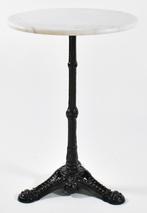Bistrotafel met gietijzeren voet en 50 cm rond marmer blad, Info@edvonline.nl, Nieuw, Ophalen of Verzenden, Inductorstraat 9b Veenendaal