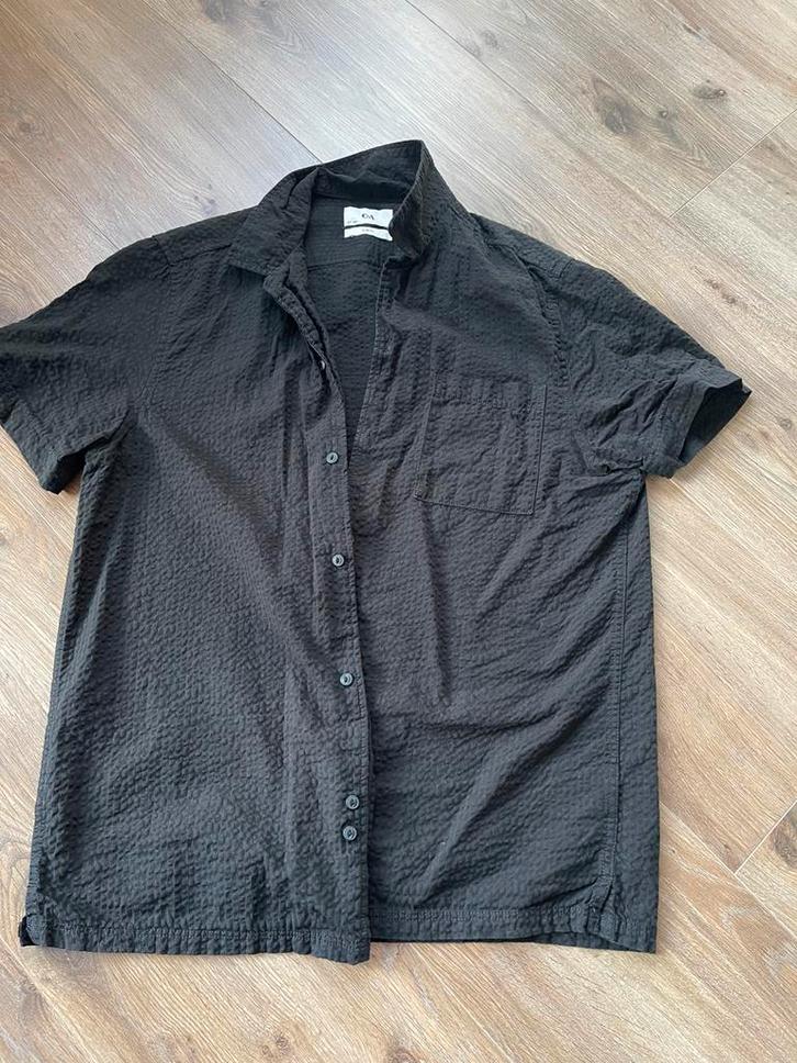 Als nieuw: zwart overhemd korte mouw - C&A - L, Kleding | Heren, Overhemden, Zo goed als nieuw, Halswijdte 41/42 (L), Zwart, Ophalen of Verzenden