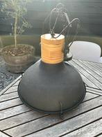 Industriële Hanglamp - Zwart Metaal & Hout, Huis en Inrichting, Lampen | Hanglampen, Ophalen, Gebruikt, Metaal, 50 tot 75 cm