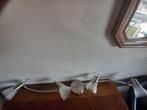 Plafond lamp met 4 draaibare spots op rail ., Metaal of Aluminium, Ophalen of Verzenden, Zo goed als nieuw, Led