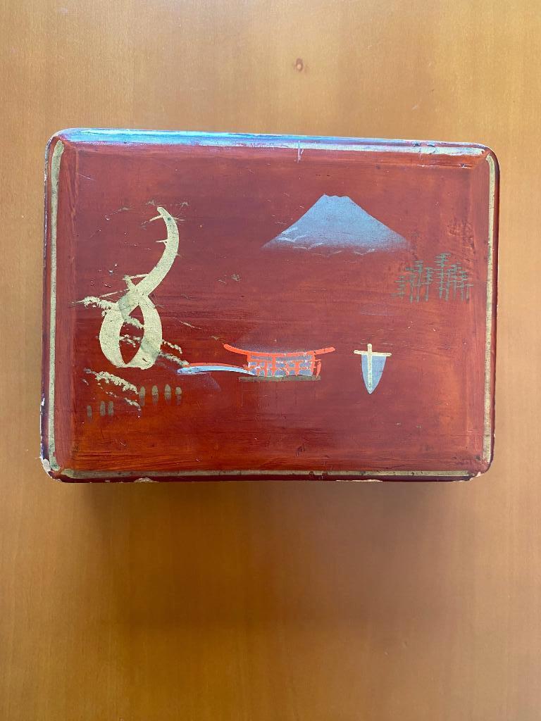 Vintage houten sigaren kistje Japanse voorstelling, Verzamelen, Rookartikelen, Aanstekers en Luciferdoosjes, Ophalen of Verzenden