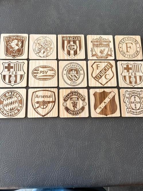 Voetbal onderzetters, Huis en Inrichting, Woonaccessoires | Onderzetters, Zo goed als nieuw, Glas of Kopje, Ophalen of Verzenden