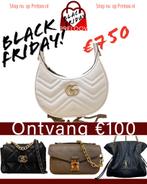 Gucci GG Marmont Mini Half Moon Schoudertas Wit Preloved, Ophalen of Verzenden, Nieuw, Wit, Handtas