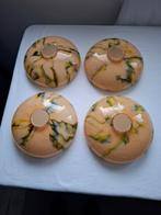 4 stuks artdeco glazen lampenkappen, Ophalen of Verzenden