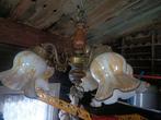 Mooie kroonlamp 5 armen compleet met hele mooie kelken, Ophalen, Gebruikt