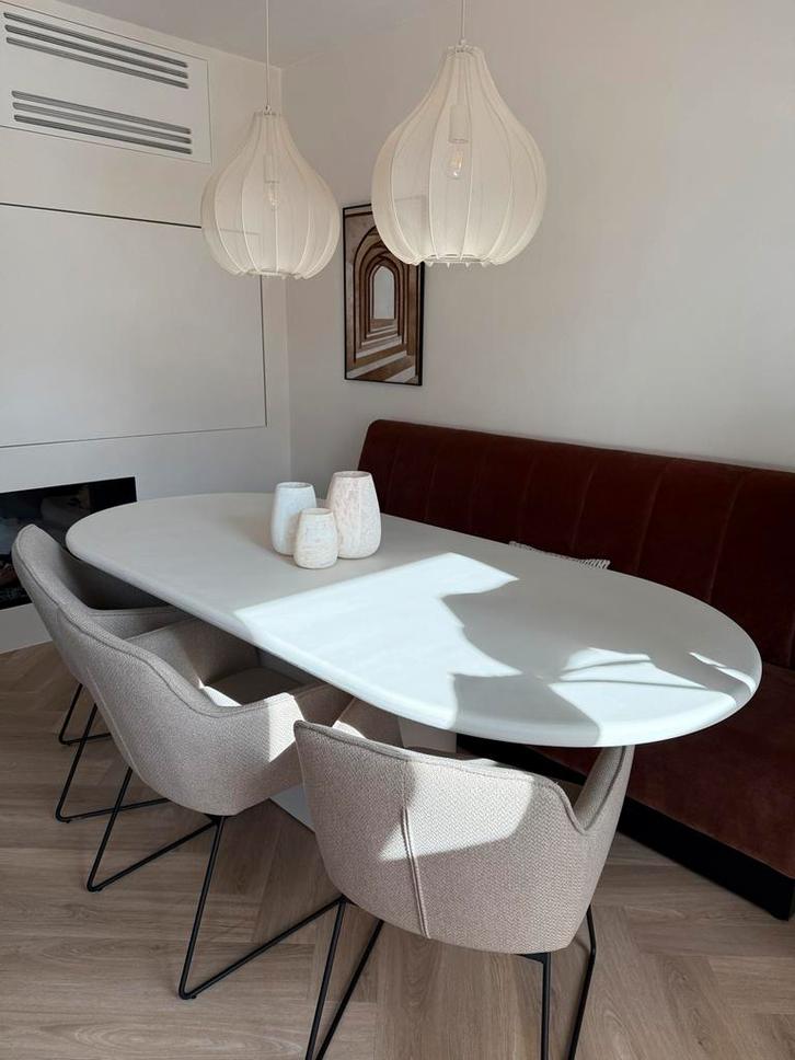 Eettafel atelier cire wit/beige 220 x 100, Huis en Inrichting, Tafels | Eettafels, Gebruikt, 100 tot 150 cm, 150 tot 200 cm, Vier personen