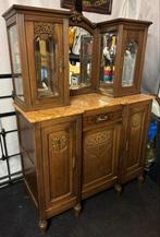 Antiek dressoir met spiegel en vitrinekasten, Antiek en Kunst, Ophalen