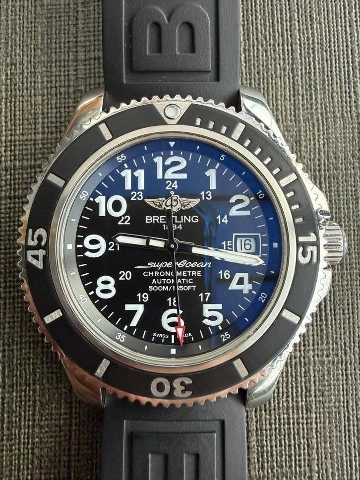 Breitling Superocean II - 42 ( Full Set, Aankoopbewijs ), Sieraden, Tassen en Uiterlijk, Horloges | Heren, Zo goed als nieuw, Polshorloge