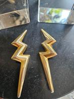 Vintage Bliksem Oorclips - 8cm, Overige materialen, Ophalen of Verzenden, Goud, Hangers
