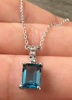 London blue topaas ketting 925 zilver, Ophalen of Verzenden, Nieuw