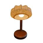 Set vintage houten tafellampen Fischer Leuchten, Hout, Gebruikt, 50 tot 75 cm, Ophalen of Verzenden