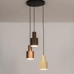 hanglamp kokers bruin beige taupe tafel keuken vide hal lamp, Ophalen of Verzenden, Nieuw, Metaal, Minder dan 50 cm