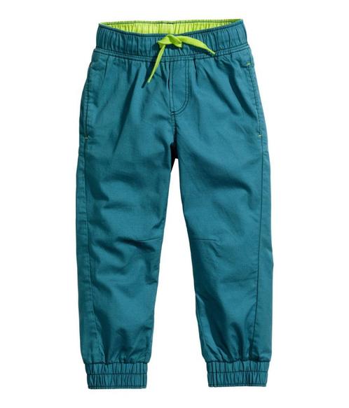 H&M petrol groen broek joggers pantalon met elastiek mt 122, Kinderen en Baby's, Kinderkleding | Maat 122, Nieuw, Jongen, Broek