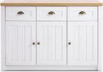 Dressoir 3 deuren wit/wild naturel eiken, Huis en Inrichting, Kasten | Dressoirs, Ophalen, 100 tot 150 cm, Zo goed als nieuw, 25 tot 50 cm