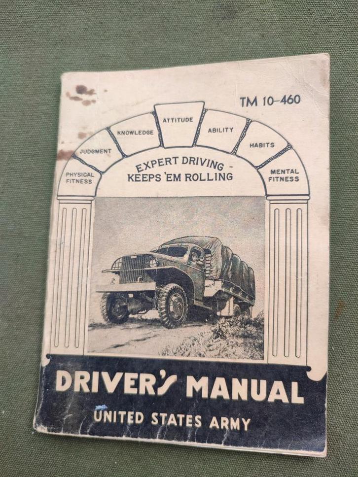 US Army Driver's Manual TM 10-460, Verzamelen, Militaria | Tweede Wereldoorlog, Ophalen of Verzenden