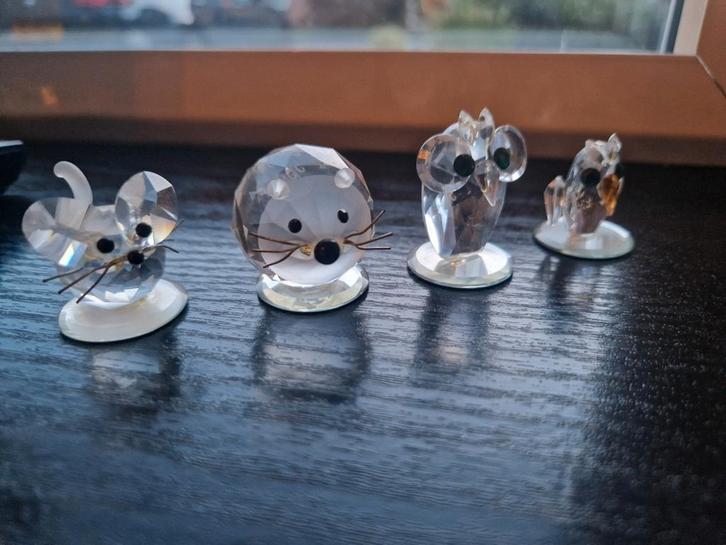 Kristallen dierenfiguren Alan Bowes - muis, egel en uilen, Verzamelen, Swarovski, Zo goed als nieuw, Figuurtje, Ophalen of Verzenden
