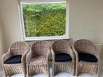 4x Roma dining tuinstoel naturel rotan, Ophalen, Zo goed als nieuw, Rotan