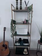 Gouden Metalen & Glazen Stellingkast - Stijlvol!, Huis en Inrichting, Kasten | Stellingkasten, Ophalen, Zo goed als nieuw