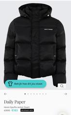 Zwarte daily paper winterjas maat L, Kleding | Heren, Jassen | Winter, Ophalen, Zo goed als nieuw, Zwart