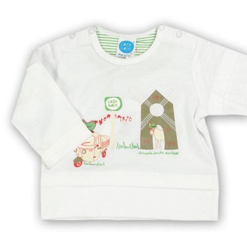 Wit Cakewalk longsleeve shirtje shirt Molen met print mt 80, Kinderen en Baby's, Babykleding | Maat 80, Nieuw, Jongetje of Meisje