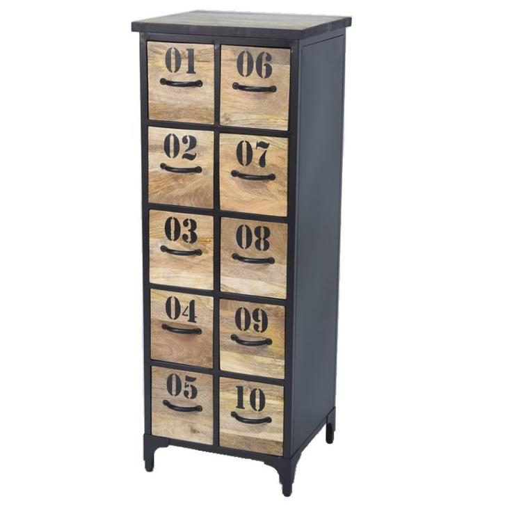 Industriële Retro Vintage Mango Ladekast Mangohout opbergkas, Huis en Inrichting, Kasten | Ladekasten, Nieuw, 100 tot 150 cm, Minder dan 50 cm