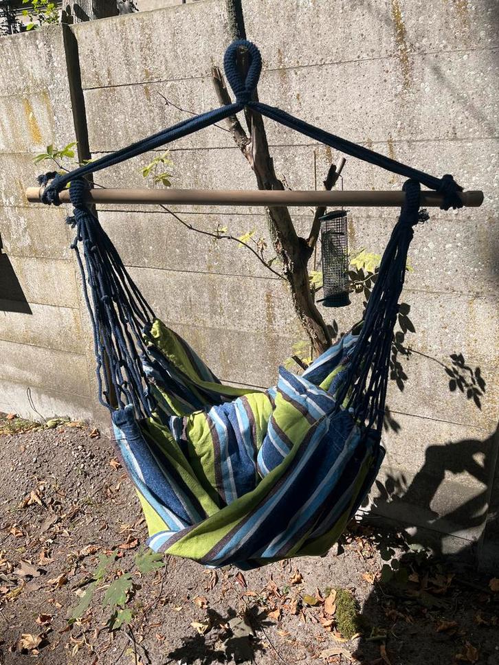 Hangstoel Valetti - Zo goed als nieuw!, Tuin en Terras, Hangmatten, Zo goed als nieuw, Eenpersoons, Inklapbaar, Opvouwbaar, Binnen